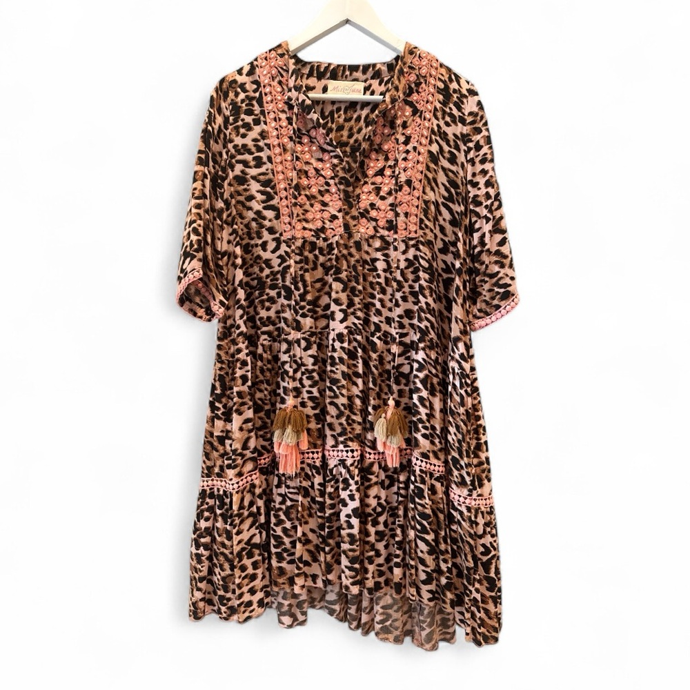 Miss June Paris Leopard Print Tunic Dress